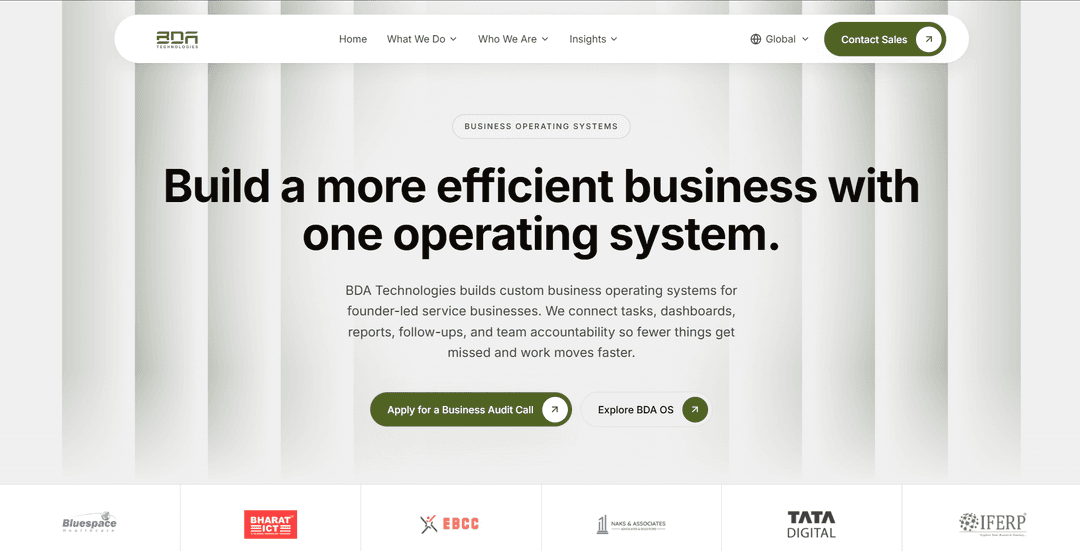 BDA OS – AI-Powered Business Website
